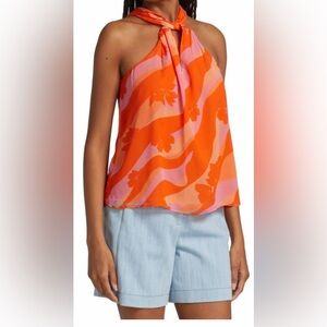 NWT Ramy Brooks Printed Skylar Halter in Medium